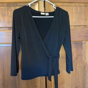 Merona Black Wrap Blouse
